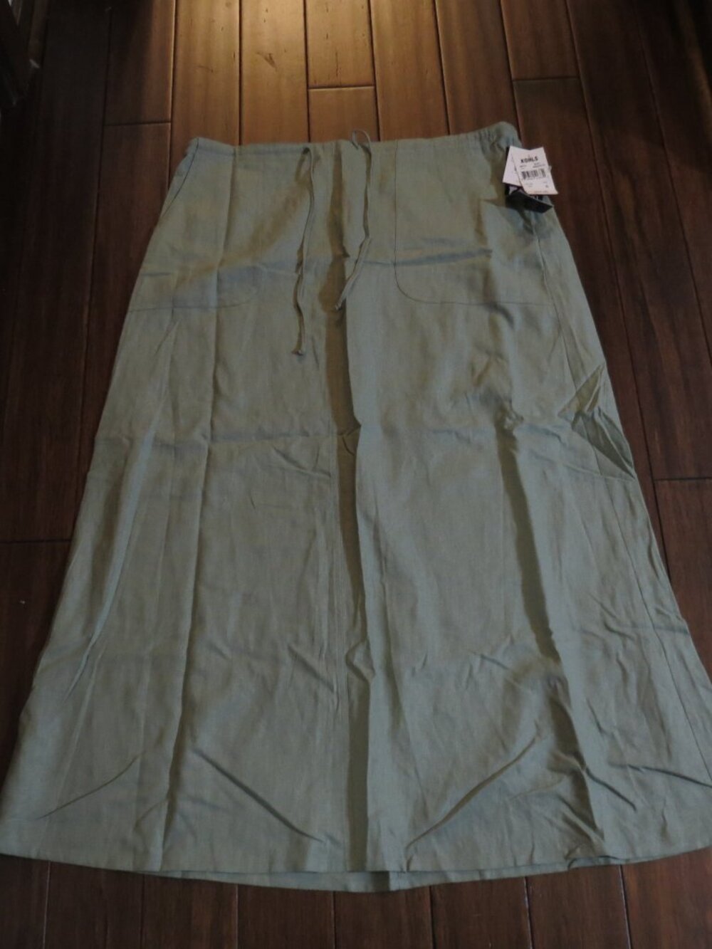 NEW WITH TAGS Vintage Studio XL Midi Skirt Elastic + Drawstring Waist + POCKETS
